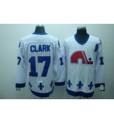 Quebec Nordiques 17 Clark White Jerseys CCM Quebec Nordiques 17 Clark White Jerseys CCM