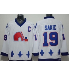 Quebec Nordiques #19 Joe Sakic Whtie CCM Throwback Stitched NHL Jersey Quebec Nordiques #19 Joe Sakic Whtie CCM Throwback Stitched NHL Jersey