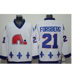 Quebec Nordiques #21 Peter Forsberg White CCM Throwback Stitched NHL Jersey Quebec Nordiques #21 Peter Forsberg White CCM Throwback Stitched NHL Jersey
