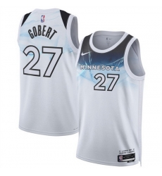 Men Minnesota Timberwolves 27 Rudy Gobert White 2024 25 City Edition Stitched Jersey Men Minnesota Timberwolves 27 Rudy Gobert White 2024 25 City Edition Stitched Jersey