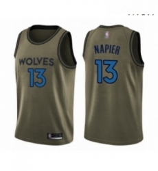 Mens Minnesota Timberwolves 13 Shabazz Napier Swingman Green Salute to Service Basketball Jersey Mens Minnesota Timberwolves 13 Shabazz Napier Swingman Green Salute to Service Basketball Jersey