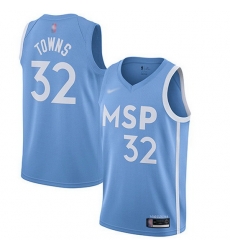 Timberwolves 32 Karl Anthony Towns Blue Basketball Swingman City Edition 2019 20 Jersey Timberwolves 32 Karl Anthony Towns Blue Basketball Swingman City Edition 2019 20 Jersey