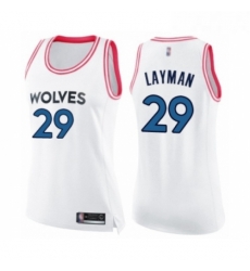 Womens Minnesota Timberwolves 29 Jake Layman Swingman White Pink Fashion Basketball Jersey Womens Minnesota Timberwolves 29 Jake Layman Swingman White Pink Fashion Basketball Jersey
