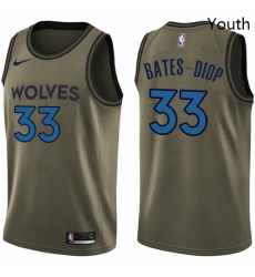 Youth Nike Minnesota Timberwolves 33 Keita Bates Diop Swingman Green Salute to Service NBA Jersey Youth Nike Minnesota Timberwolves 33 Keita Bates Diop Swingman Green Salute to Service NBA Jersey