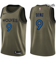 Youth Nike Minnesota Timberwolves 9 Luol Deng Swingman Green Salute to Service NBA Jersey Youth Nike Minnesota Timberwolves 9 Luol Deng Swingman Green Salute to Service NBA Jersey
