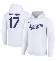 Los Angeles Dodgers 17 Shohei Ohtani White Name 26 Number Pullover Hoodie Los Angeles Dodgers 17 Shohei Ohtani White Name 26 Number Pullover Hoodie