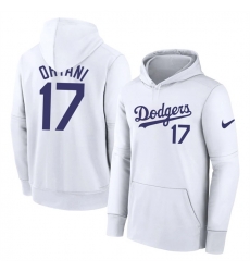 Los Angeles Dodgers 17 Shohei Ohtani White Name 26 Number Pullover Hoodies Los Angeles Dodgers 17 Shohei Ohtani White Name 26 Number Pullover Hoodies