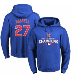 MLB Men Chicago Cubs 27 Addison Russell Royal 2016 World Series Champions Walk Pullover Hoodie MLB Men Chicago Cubs 27 Addison Russell Royal 2016 World Series Champions Walk Pullover Hoodie
