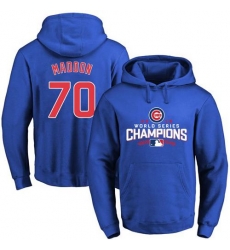 Men Chicago Cubs 70 Joe Maddon Blue 2016 World Series Champions Pullover MLB Hoodie Men Chicago Cubs 70 Joe Maddon Blue 2016 World Series Champions Pullover MLB Hoodie