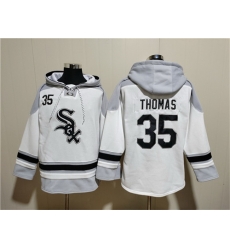 Men Chicago White Sox 35 Frank Thomas White Ageless Must Have Lace Up Pullover Hoodie Men Chicago White Sox 35 Frank Thomas White Ageless Must Have Lace Up Pullover Hoodie