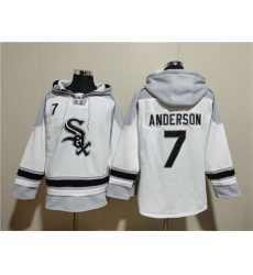 Men Chicago White Sox 7 Tim Anderson White Ageless Must Have Lace Up Pullover Hoodie Men Chicago White Sox 7 Tim Anderson White Ageless Must Have Lace Up Pullover Hoodie