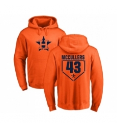 Men MLB Nike Houston Astros 43 Lance McCullers Orange RBI Pullover Hoodie Men MLB Nike Houston Astros 43 Lance McCullers Orange RBI Pullover Hoodie