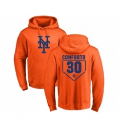Men MLB Nike New York Mets 30 Michael Conforto Orange RBI Pullover Hoodie Men MLB Nike New York Mets 30 Michael Conforto Orange RBI Pullover Hoodie