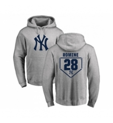 Men MLB Nike New York Yankees 28 Austin Romine Gray RBI Pullover Hoodie Men MLB Nike New York Yankees 28 Austin Romine Gray RBI Pullover Hoodie