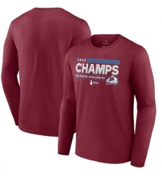 Men Colorado Avalanche Burgundy 2022 Stanley Cup Champions Long Sleeve T Shirt Men Colorado Avalanche Burgundy 2022 Stanley Cup Champions Long Sleeve T Shirt