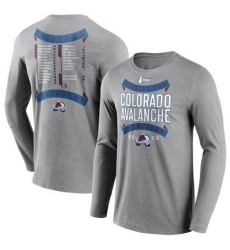 Men Colorado Avalanche Grey 2022 Stanley Cup Champions Back Check Multi Hit Long Sleeve T Shirt Men Colorado Avalanche Grey 2022 Stanley Cup Champions Back Check Multi Hit Long Sleeve T Shirt
