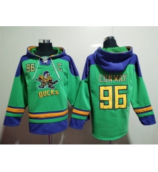 Men's Anaheim Ducks #96 Charlie Conway Green Must-Have Lace-Up Pullover Hoodie Men's Anaheim Ducks #96 Charlie Conway Green Must-Have Lace-Up Pullover Hoodie