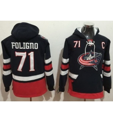 Men Columbus Blue Jackets 71 Nick Foligno Navy Blue Name 26 Number Pullover NHL Hoodie Men Columbus Blue Jackets 71 Nick Foligno Navy Blue Name 26 Number Pullover NHL Hoodie