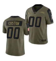 Men Women Youth Toddler Los Angeles Chargers ACTIVE PLAYER Custom 2021 Olive Salute To Service Limited Stitched Jersey Men Women Youth Toddler Los Angeles Chargers ACTIVE PLAYER Custom 2021 Olive Salute To Service Limited Stitched Jersey