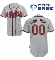 Men Women Youth All Size Atlanta Braves Cool Base Custom Jerseys Grey Men Women Youth All Size Atlanta Braves Cool Base Custom Jerseys Grey
