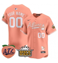 Men Atlanta Braves ACTIVE PLAYER Custom Peach 2024 Atliens 26 Peach With Outkast Patch Vapor Limited Stitched Baseball Jersey Men Atlanta Braves ACTIVE PLAYER Custom Peach 2024 Atliens 26 Peach With Outkast Patch Vapor Limited Stitched Baseball Jersey