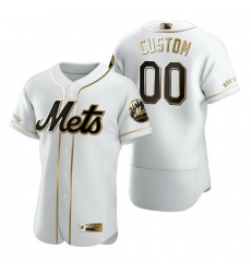 Men Women Youth Toddler All Size New York Mets Custom Nike White Stitched MLB Flex Base Golden Edition Jersey Men Women Youth Toddler All Size New York Mets Custom Nike White Stitched MLB Flex Base Golden Edition Jersey