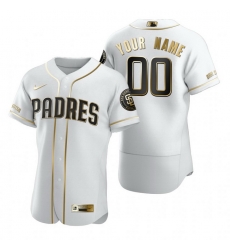Men Women Youth Toddler All Size San Diego Padres Custom Nike White Stitched MLB Flex Base Golden Edition Jersey Men Women Youth Toddler All Size San Diego Padres Custom Nike White Stitched MLB Flex Base Golden Edition Jersey