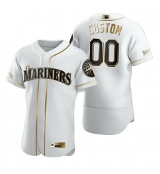 Men Women Youth Toddler All Size Seattle Mariners Custom Nike White Stitched MLB Flex Base Golden Edition Jersey Men Women Youth Toddler All Size Seattle Mariners Custom Nike White Stitched MLB Flex Base Golden Edition Jersey