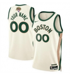 Men Boston Celtics Active Player Custom Cream 2024 Finals City Edition Stitched Basketball Jersey Men Boston Celtics Active Player Custom Cream 2024 Finals City Edition Stitched Basketball Jersey