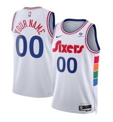 Men Philadelphia 76ers Active Player Custom White 2024 25 City Edition Stitched Jersey Men Philadelphia 76ers Active Player Custom White 2024 25 City Edition Stitched Jersey