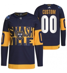Men Nashville Predators Active Player Custom 2022 Navy Stadium Series Breakaway Player Stitched Jersey Men Nashville Predators Active Player Custom 2022 Navy Stadium Series Breakaway Player Stitched Jersey