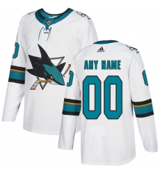 Men Women Youth Toddler White Jersey - Customized Adidas San Jose Sharks Away Men Women Youth Toddler White Jersey - Customized Adidas San Jose Sharks Away