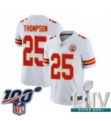 2020 Super Bowl LIV Men Kansas City Chiefs #25 Darwin Thompson White Vapor Untouchable Limited Player Football Jersey 2020 Super Bowl LIV Men Kansas City Chiefs #25 Darwin Thompson White Vapor Untouchable Limited Player Football Jersey