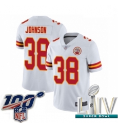 2020 Super Bowl LIV Men Kansas City Chiefs #38 Dontae Johnson White Vapor Untouchable Limited Player Football Jersey 2020 Super Bowl LIV Men Kansas City Chiefs #38 Dontae Johnson White Vapor Untouchable Limited Player Football Jersey