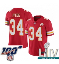 2020 Super Bowl LIV Youth Kansas City Chiefs #34 Carlos Hyde Red Team Color Vapor Untouchable Limited Player Football Jersey 2020 Super Bowl LIV Youth Kansas City Chiefs #34 Carlos Hyde Red Team Color Vapor Untouchable Limited Player Football Jersey