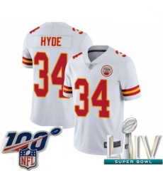 2020 Super Bowl LIV Youth Kansas City Chiefs #34 Carlos Hyde White Vapor Untouchable Limited Player Football Jersey 2020 Super Bowl LIV Youth Kansas City Chiefs #34 Carlos Hyde White Vapor Untouchable Limited Player Football Jersey