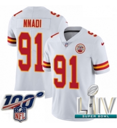 2020 Super Bowl LIV Youth Nike Kansas City Chiefs #91 Derrick Nnadi White Vapor Untouchable Limited Player NFL Jersey 2020 Super Bowl LIV Youth Nike Kansas City Chiefs #91 Derrick Nnadi White Vapor Untouchable Limited Player NFL Jersey