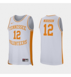 Men Tennessee Volunteers Brad Woodson White Retro Performance College Basketball Jersey Men Tennessee Volunteers Brad Woodson White Retro Performance College Basketball Jersey
