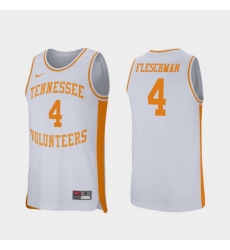 Men Tennessee Volunteers Jacob Fleschman White Retro Performance College Basketball Jersey Men Tennessee Volunteers Jacob Fleschman White Retro Performance College Basketball Jersey