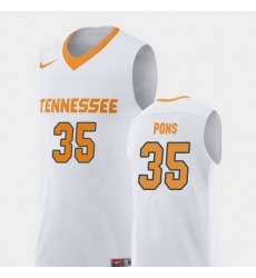 Men Tennessee Volunteers Yves Pons White Replica College Basketball Jersey Men Tennessee Volunteers Yves Pons White Replica College Basketball Jersey