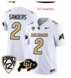 Colorado Buffaloes Shilo Sanders #21 Original Retro Brand White NCAA Vapor Jersey Colorado Buffaloes Shilo Sanders #21 Original Retro Brand White NCAA Vapor Jersey