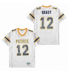 Men Tom Brady 12 Junipero Serra Padres High School Football white Men Tom Brady 12 Junipero Serra Padres High School Football white