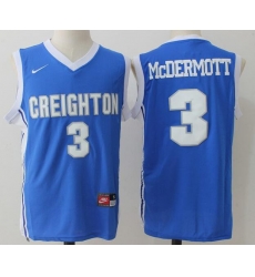 Mens Creighton Bluejays #3 Doug McDermott Blue College Basketball Jersey Mens Creighton Bluejays #3 Doug McDermott Blue College Basketball Jersey