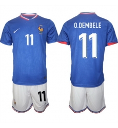 Men France 11 Ousmane Demb E9l E9 Blue 2024 25 Home Soccer Jersey Suit Men France 11 Ousmane Demb E9l E9 Blue 2024 25 Home Soccer Jersey Suit