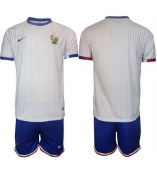 Men France Blank White 2024 25 Away Soccer Jersey Suit Men France Blank White 2024 25 Away Soccer Jersey Suit
