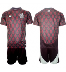 Men Mexico Team Blank 2024 25 Burgundy Home Soccer Jersey Suit Men Mexico Team Blank 2024 25 Burgundy Home Soccer Jersey Suit