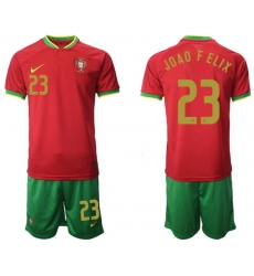 Portugal 2022 World Cup Soccer Jersey #23 JOAO F ELIX RED Portugal 2022 World Cup Soccer Jersey #23 JOAO F ELIX RED