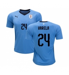 Uruguay #24 Varela Home Soccer Country Jersey Uruguay #24 Varela Home Soccer Country Jersey