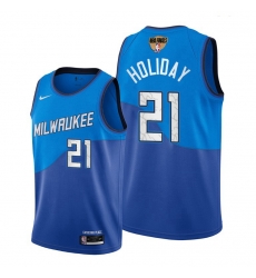bucks jrue holiday blue 2021 nba finals bound jersey bucks jrue holiday blue 2021 nba finals bound jersey