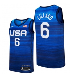 Men's USA Team Damian Lillard Home Blue 2021 Tokyo Olympics Jersey Men's USA Team Damian Lillard Home Blue 2021 Tokyo Olympics Jersey